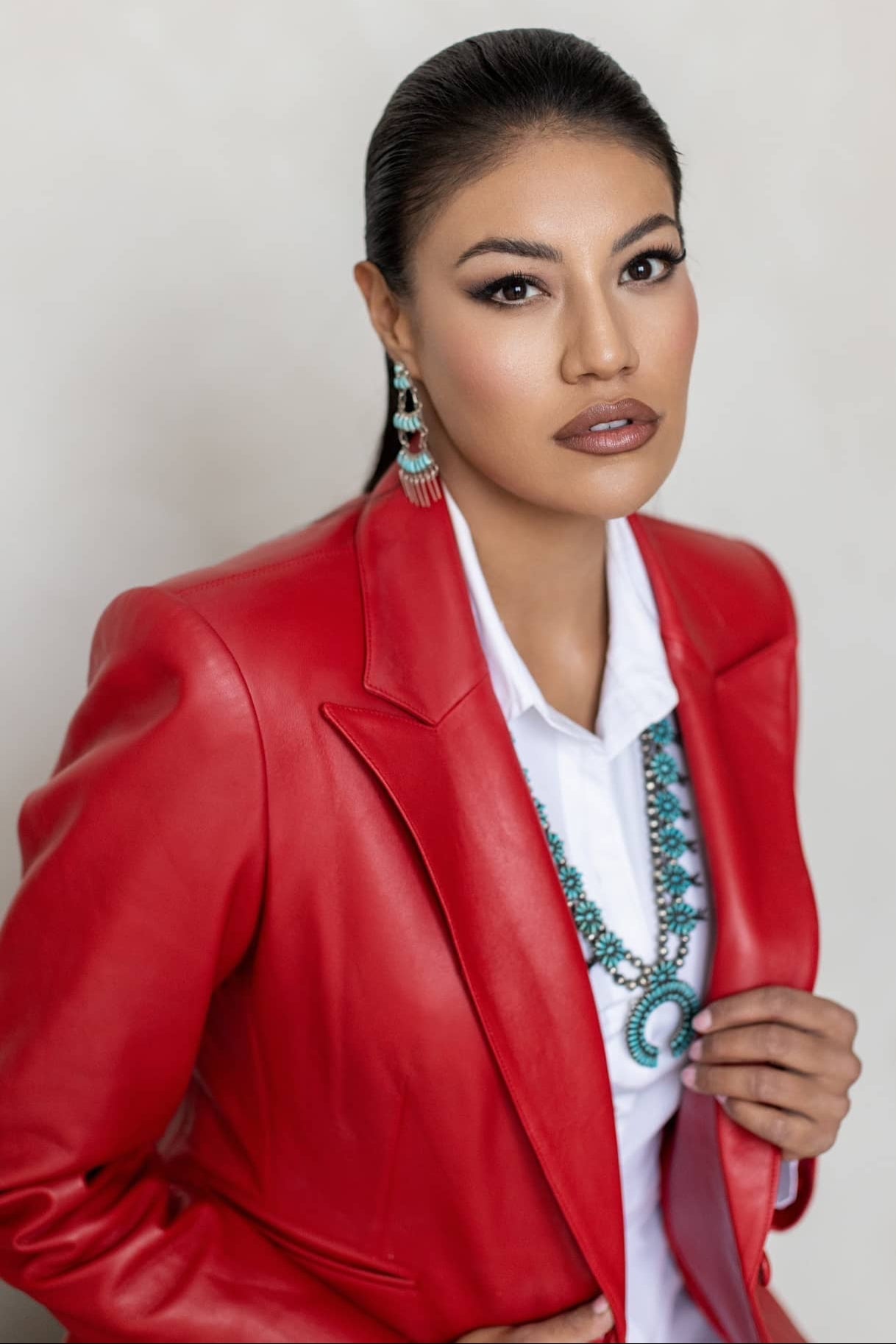 Sample Sale! Red Collection - Single Breasted Leather Blazer