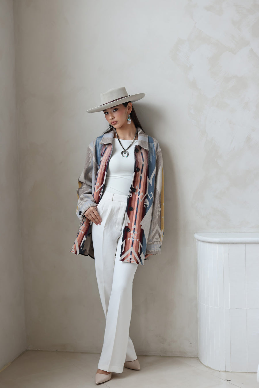 Veste-chemise pour femmes - Fabriquée avec de la laine Pendleton® White Sands Tan