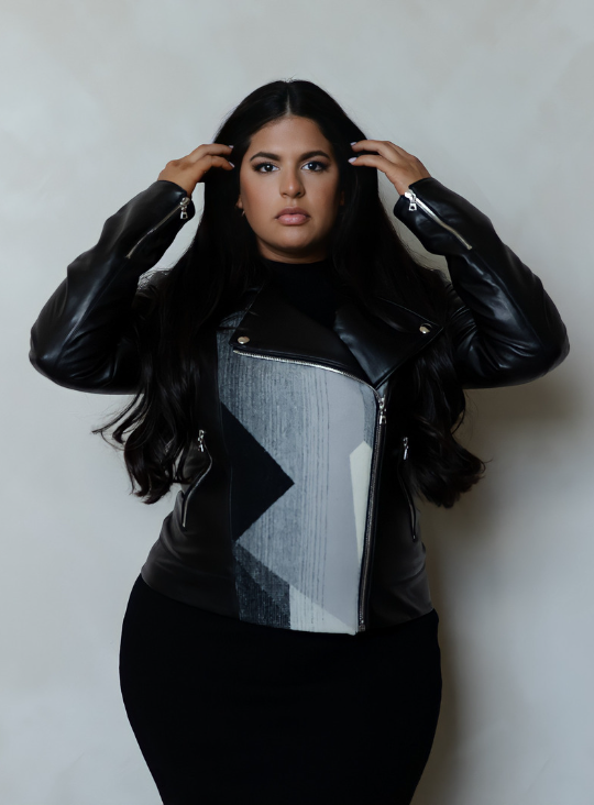 Plus size leather motorcycle 2025 jacket