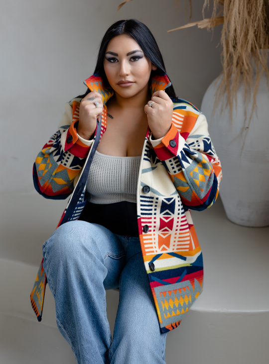 Women s Shirt Jacket Made With Fire Legend Sunset Pendleton Wool