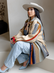 Chaqueta estilo camisa para mujer, confeccionada con lana Oxford Wyeth Beige Pendleton®