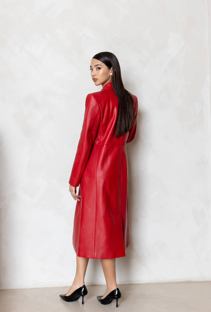 Sample Sale! Red Collection - Leather Trench Coat
