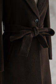 One of One Belted Top Coat — Espresso Baby Alpaca Sample