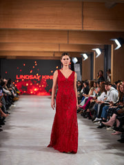Sample Sale! Red Collection - Beaded Satin Gown