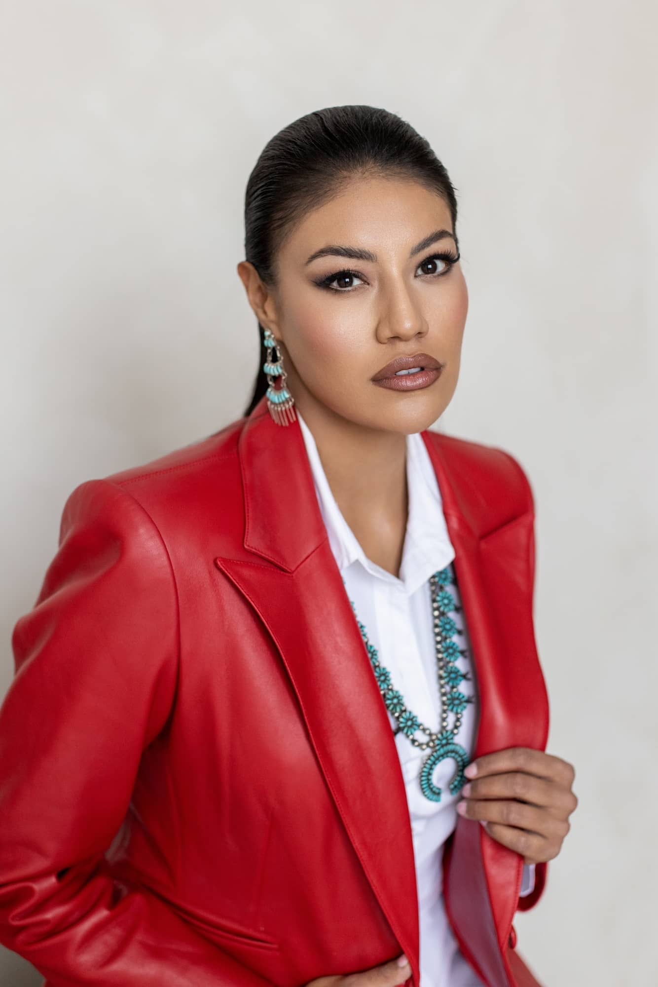 Sample Sale! Red Collection - Single Breasted Leather Blazer