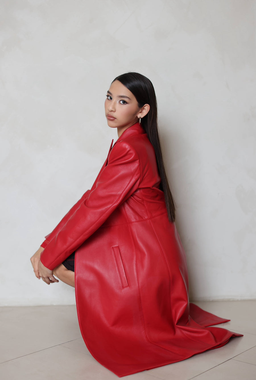 Sample Sale! Red Collection - Leather Trench Coat