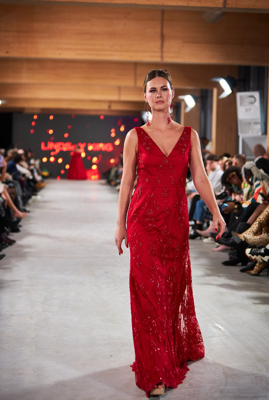 Sample Sale! Red Collection - Beaded Satin Gown