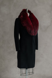 Archive Piece — Black Cashmere Wool Coat with Removable Red Fox Collar