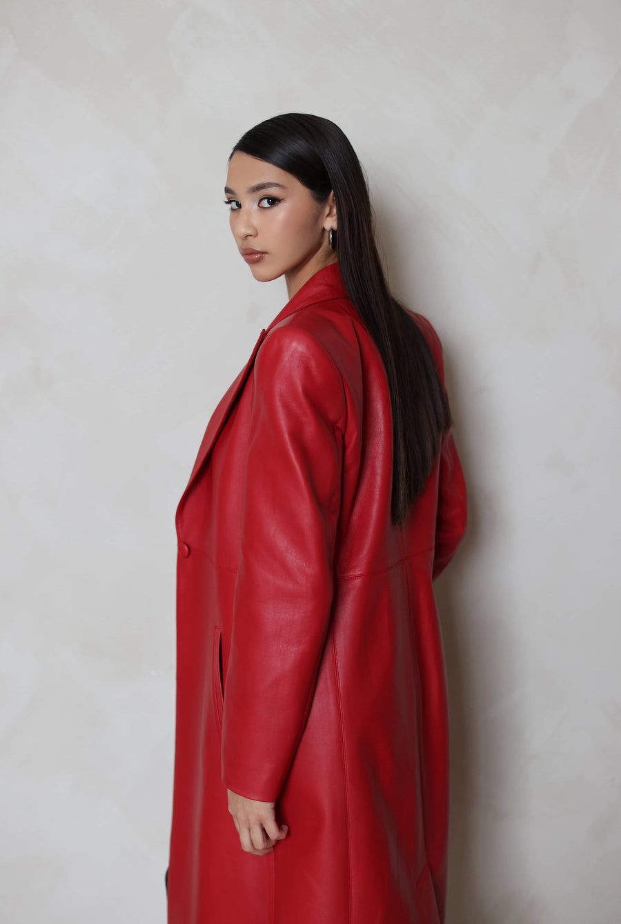 Sample Sale! Red Collection - Leather Trench Coat