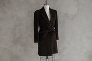 One of One Belted Top Coat — Espresso Baby Alpaca Sample
