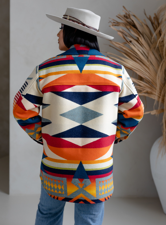 Women s Shirt Jacket Made With Fire Legend Sunset Pendleton Wool